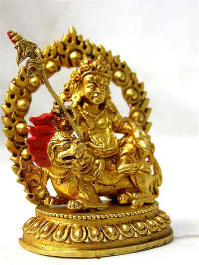 Namtose Vaisravana Jambhala Statue, [full Gold Plated]
