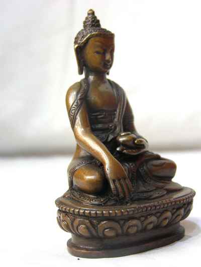 Shakyamuni Buddha Statue, [chocolate Oxidize], [old Post], [remakable]