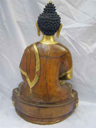 Amitabha Buddha Statue, [partly Gold Plated], [painted Face]