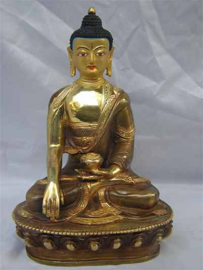 [best Price], Shakyamuni Buddha Statue, [partly Gold Plated], [painted Face], For A Gift, Altars And Buddhist Ritual