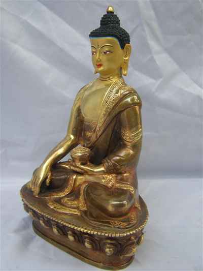 [best Price], Shakyamuni Buddha Statue, [partly Gold Plated], [painted Face], For A Gift, Altars And Buddhist Ritual