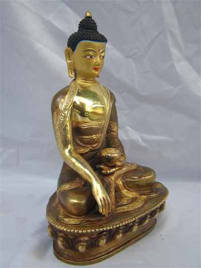 [best Price], Shakyamuni Buddha Statue, [partly Gold Plated], [painted Face], For A Gift, Altars And Buddhist Ritual
