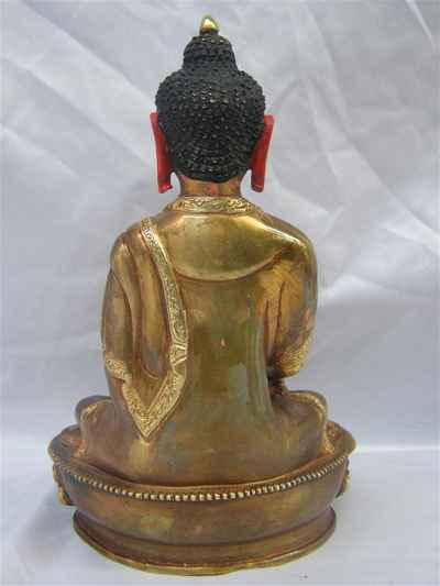 [best Price], Shakyamuni Buddha Statue, [partly Gold Plated], [painted Face], For A Gift, Altars And Buddhist Ritual