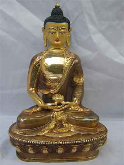 [best Price], Amitabha Buddha Statue, [partly Gold Plated], [painted Face], For A Gift, Altars And Buddhist Ritual