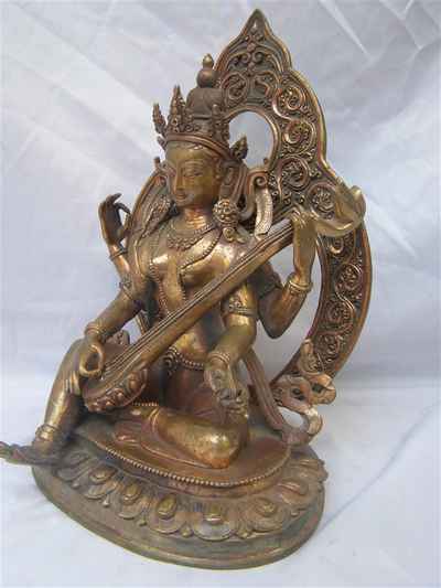 Saraswati Statue, [glossy], [old Post], [remakable]