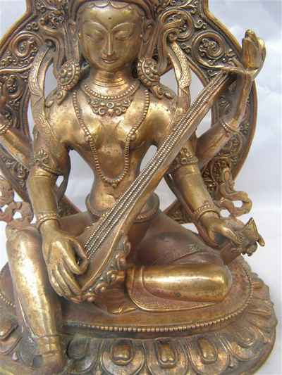 Saraswati Statue, [glossy], [old Post], [remakable]