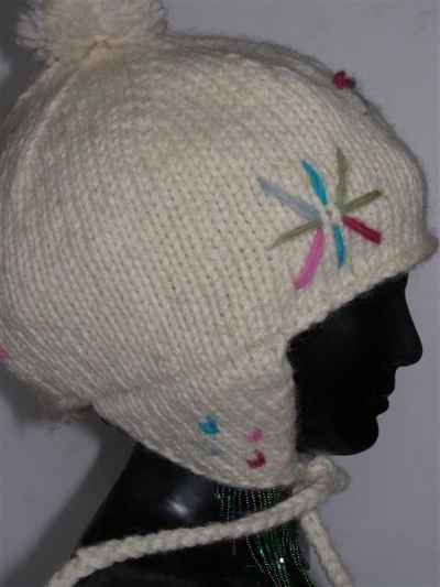 Woolen Cap [hand Knitted], [fleece Lining]