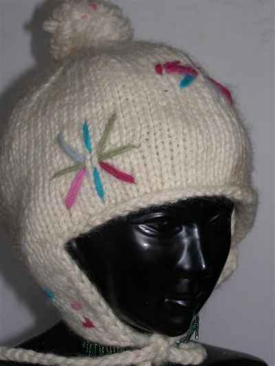 Woolen Cap [hand Knitted], [fleece Lining]