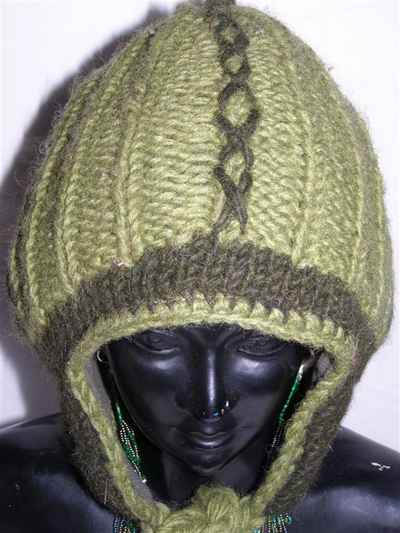 Woolen Cap [hand Knitted], [fleece Lining]
