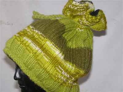 Woolen Cap [hand Knitted], [fleece Lining]