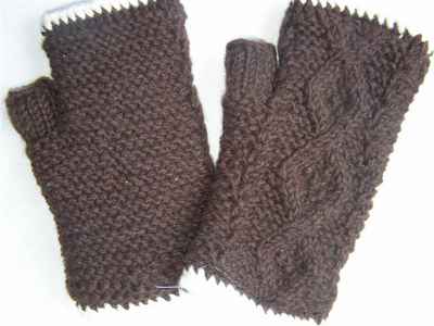 Woolen Hand Warmer [hand Knitted], [fleece Lining]