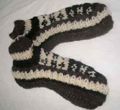 Woolen Room Socks [hand Knitted], [fleece Lining]