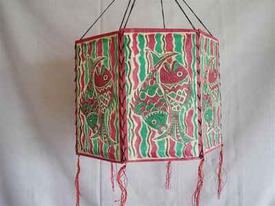 Five Side Lamp Shade With [mithila Art]