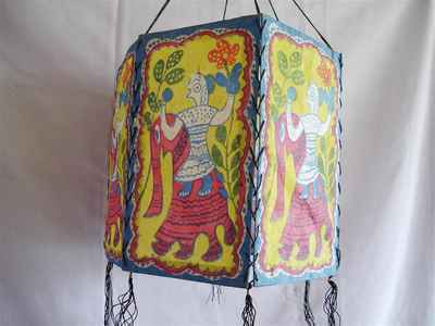 Four Side Lamp Shade With [mithila Art]
