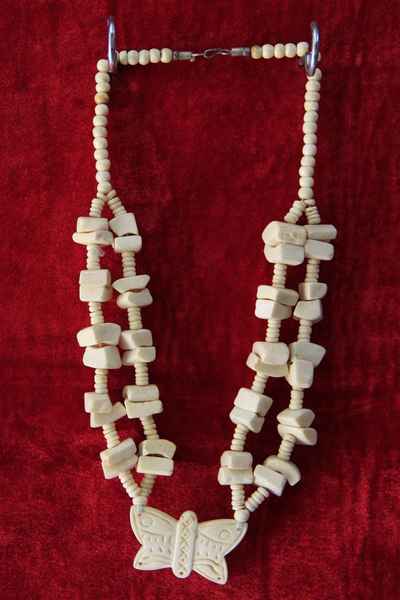 Bone Yak Bone Necklace, Handmade In Nepal