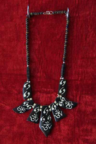 Bone Yak Bone Necklace, Handmade In Nepal