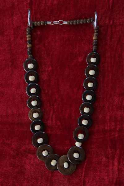 Bone Yak Bone Necklace, Handmade In Nepal