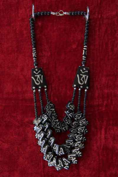 Bone Yak Bone Necklace, Handmade In Nepal