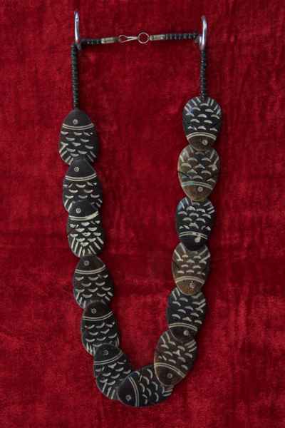 Bone Yak Bone Necklace, Handmade In Nepal