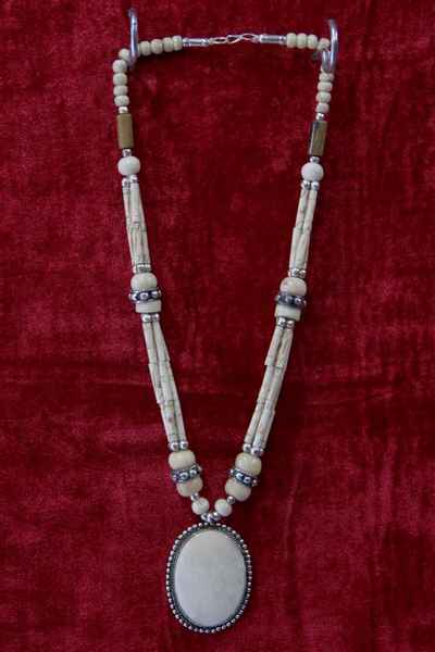 Bone Yak Bone Necklace, Handmade In Nepal