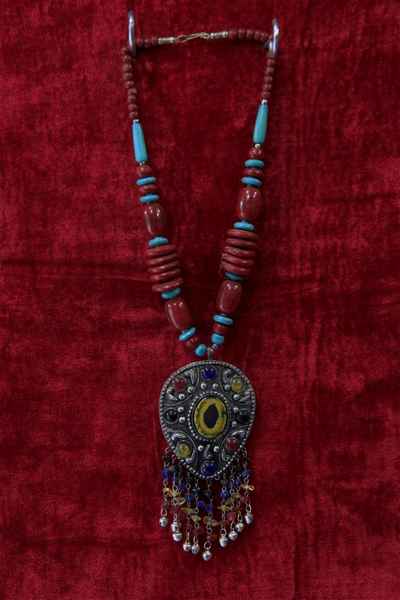 White Metal Bone Yak Bone Necklace, Handmade In Nepal