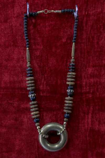White Metal Bone Yak Bone Necklace, Handmade In Nepal