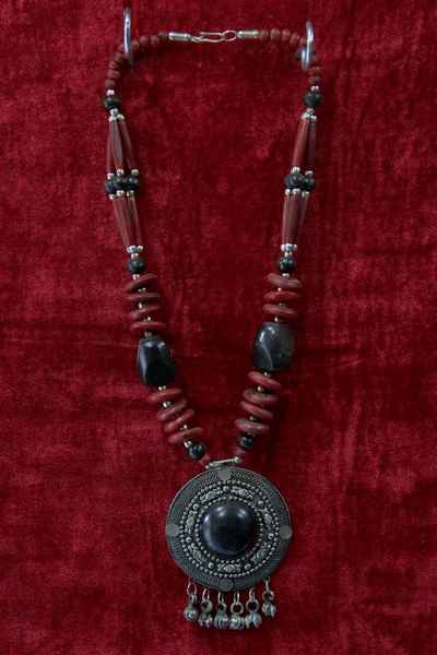 White Metal Bone Yak Bone Necklace, Handmade In Nepal