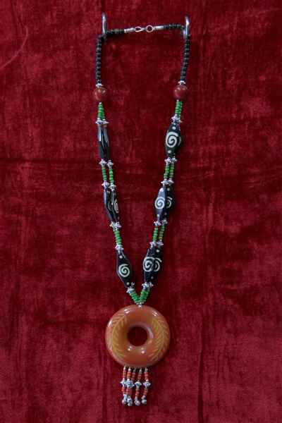 Imitation Amber Yak Bone Necklace, Handmade In Nepal