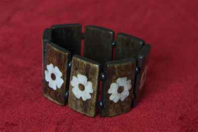 Flower Bone Yak Bone Yak Bone Bracelet, Handmade In Nepal, Handmade In Nepal