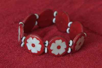 Flower Design Bone Yak Bone Yak Bone Bracelet, Handmade In Nepal, Handmade In Nepal