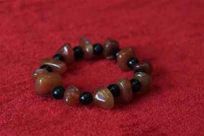 Imitation Stone Yak Bone Bracelet, Handmade In Nepal