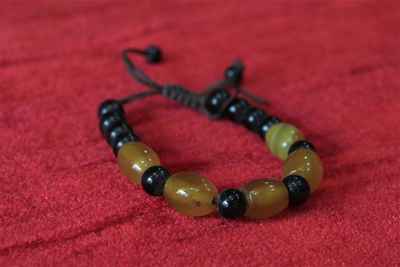 Imitation Stone Yak Bone Bracelet, Handmade In Nepal
