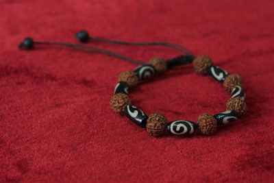Rudrasha And Bone Yak Bone Bracelet, Handmade In Nepal
