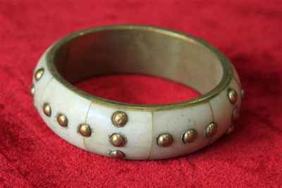 Yak Bone Yak Bone Bracelet, Handmade In Nepal Brass Ring