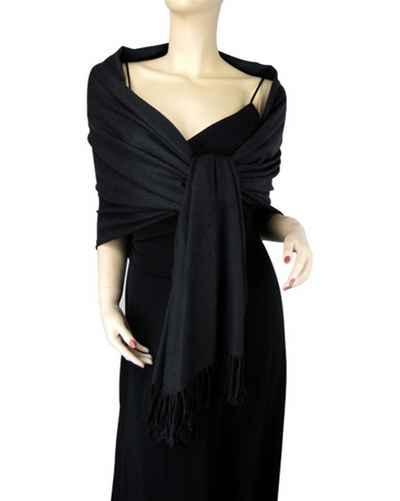 Silk Mix Pashmina, 70 Percent Pashmina, 30 Percent Silk, Old Style, Black 2