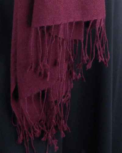 Silk Mix Pashmina, 70 Percent Pashmina, 30 Percent Silk, Old Style, Burgundy 2
