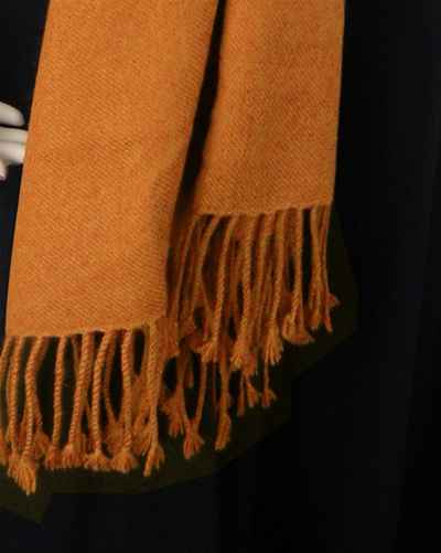 Silk Mix Pashmina, 70 Percent Pashmina, 30 Percent Silk, Old Style, Burnt Orange 2