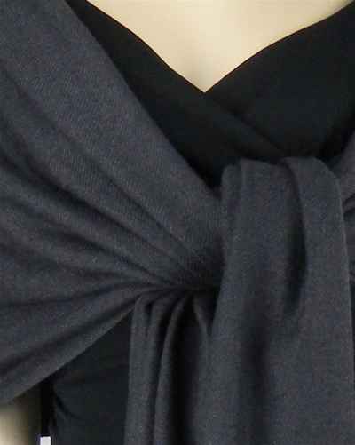 Silk Mix Pashmina, 70 Percent Pashmina, 30 Percent Silk, Old Style, Charcoal 2
