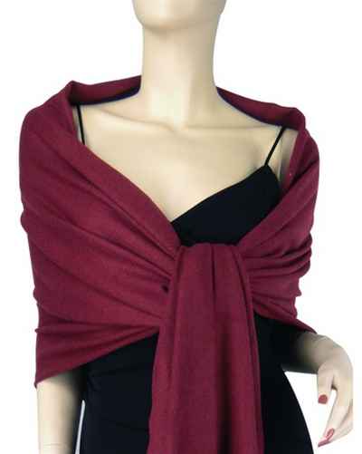 Silk Mix Pashmina, 70 Percent Pashmina, 30 Percent Silk, Old Style, Cranberry