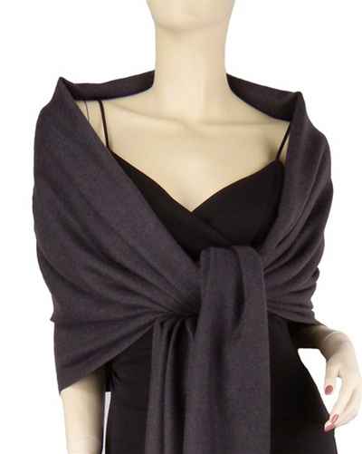 Silk Mix Pashmina, 70 Percent Pashmina, 30 Percent Silk, Old Style, Dark Chocolate
