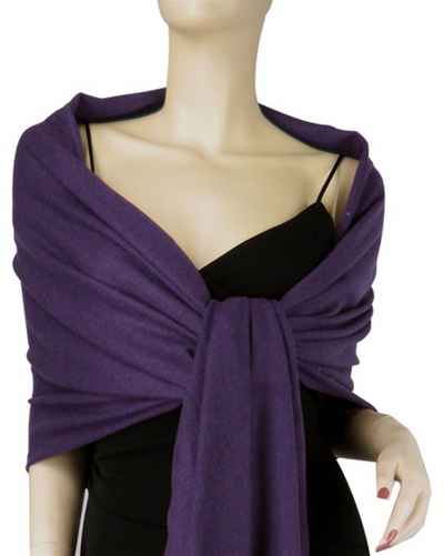 Silk Mix Pashmina, 70 Percent Pashmina, 30 Percent Silk, Old Style, Dark Purple