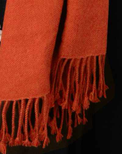 Silk Mix Pashmina, 70 Percent Pashmina, 30 Percent Silk, Old Style, Earth Red