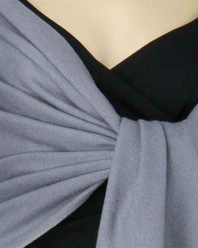 Silk Mix Pashmina, 70 Percent Pashmina, 30 Percent Silk, Old Style, Grey