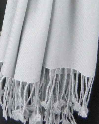 Silk Mix Pashmina, 70 Percent Pashmina, 30 Percent Silk, Old Style, Light Grey