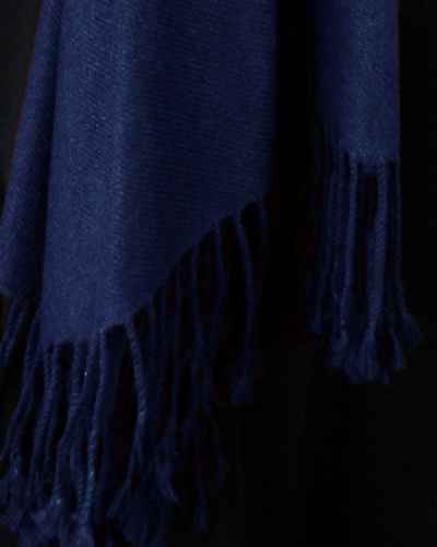 Silk Mix Pashmina, 70 Percent Pashmina, 30 Percent Silk, Old Style, Midnight Blue