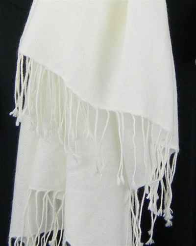 Silk Mix Pashmina, 70 Percent Pashmina, 30 Percent Silk, Old Style, Natural 2