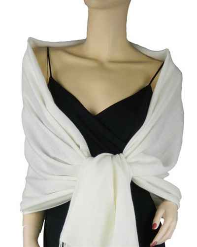 Silk Mix Pashmina, 70 Percent Pashmina, 30 Percent Silk, Old Style, Natural 2