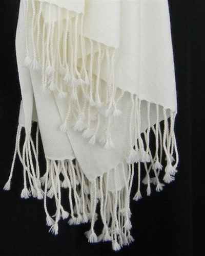 Silk Mix Pashmina, 70 Percent Pashmina, 30 Percent Silk, Old Style, Natural