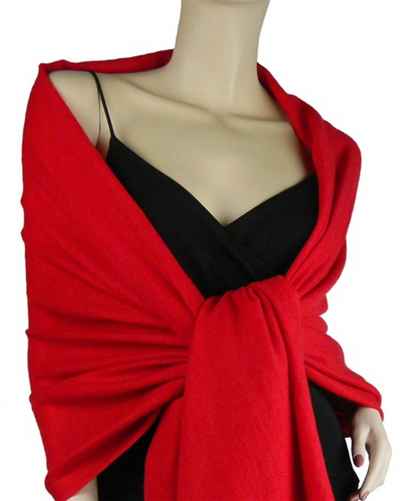 Silk Mix Pashmina, 70 Percent Pashmina, 30 Percent Silk, Old Style, Red 2
