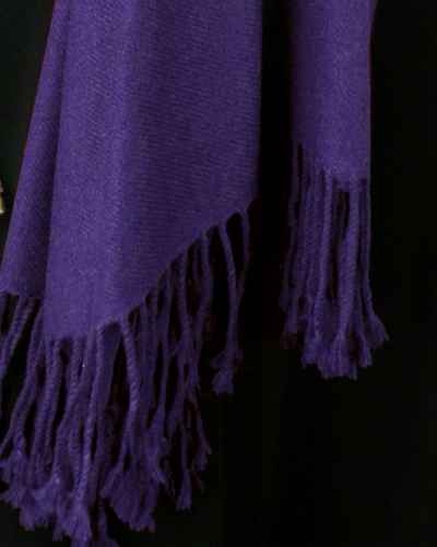 Silk Mix Pashmina, 70 Percent Pashmina, 30 Percent Silk, Old Style, Royal Purple